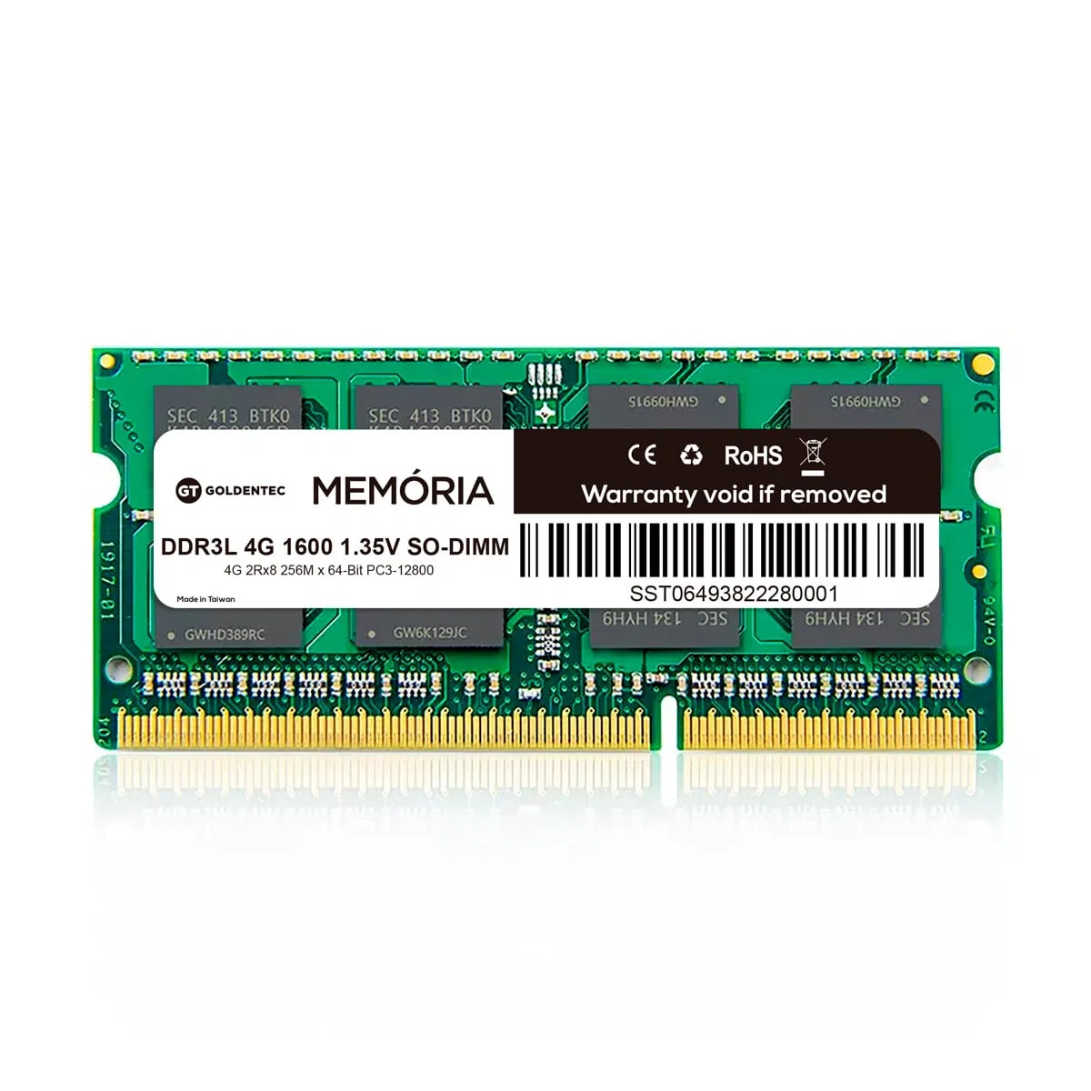 MEMORIA DDR3 GOLDENTEC 4GB 1600 DDR3L P/NOT